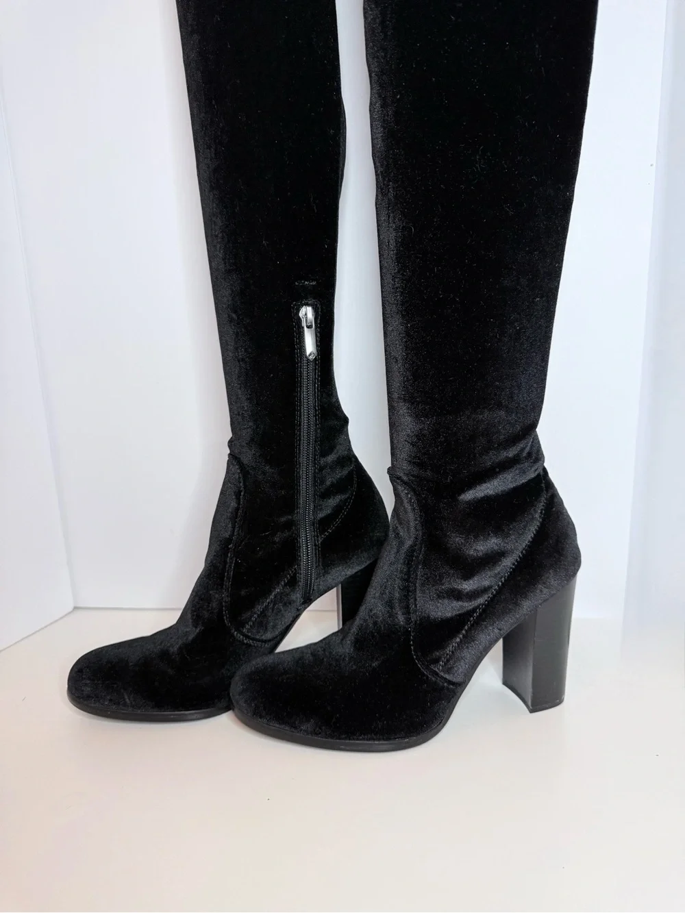 Sam Edelman Black Velvet Over-the-Knee Boots